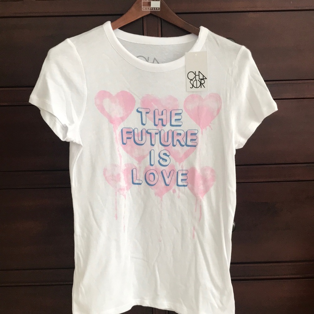 ⬇️$55 Chaser T Shirt  “The Future Is Love” 💕